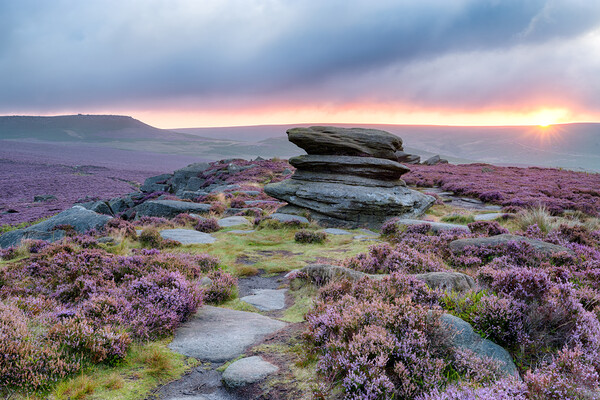 Sunrise at Over Owler Tor Picture Board by Helen Hotson