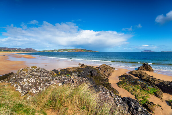 Sunny skies over the sandy Portsalon Beach  Picture Board by Helen Hotson
