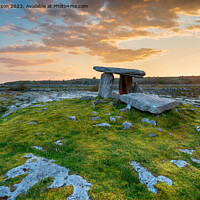 Buy canvas prints of Stunning sunrise over the Poulnabrone dolmen by Helen Hotson