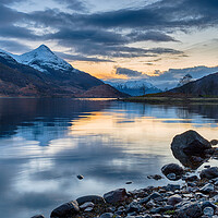 Buy canvas prints of Night falls over Loch Leven  by Helen Hotson