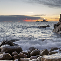 Buy canvas prints of Dusk at Porth Nanven Cove by Helen Hotson