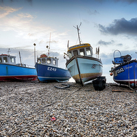 Buy canvas prints of Fishing Boats at Beer by Helen Hotson