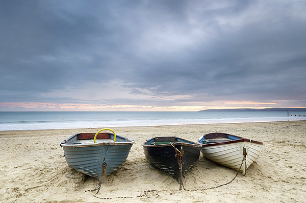 Boats at Durley Chine Picture Board by Helen Hotson