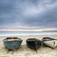 Buy canvas prints of Boats at Durley Chine by Helen Hotson