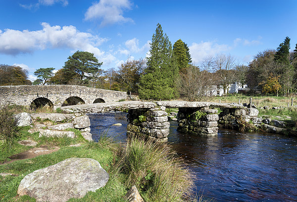 Two Bridges at Postbridge on Dartmoor Picture Board by Helen Hotson