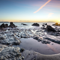 Buy canvas prints of Rock Pools at Looe by Helen Hotson