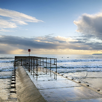 Buy canvas prints of Surf at Boscombe Beach by Helen Hotson