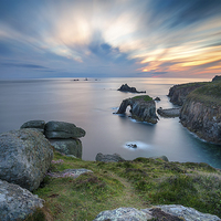 Buy canvas prints of Lands End in Cornwall by Helen Hotson