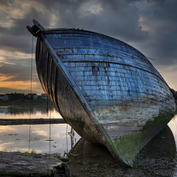 Buy canvas prints of Old Wooden Boat by Helen Hotson