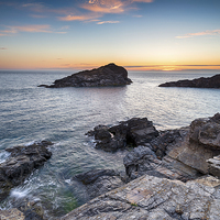 Buy canvas prints of Sunset on the Cornwall Coast by Helen Hotson
