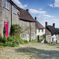 Buy canvas prints of Cobbles at Gold Hill by Helen Hotson