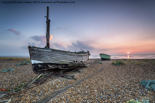 Fishing Boats at Lydd on Sea Picture Board by Helen Hotson