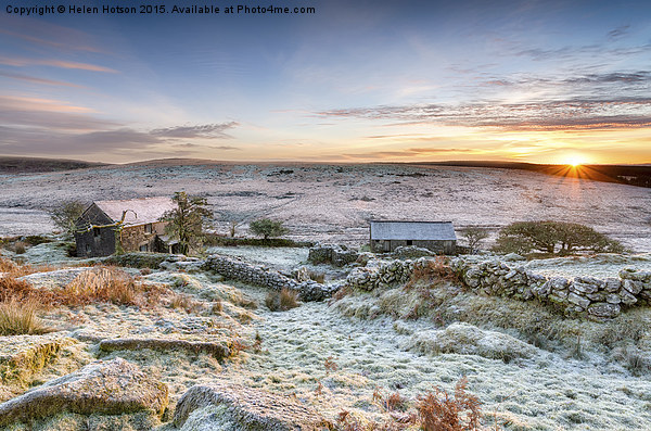 Winter Sunrise on Bodmin Moor Picture Board by Helen Hotson