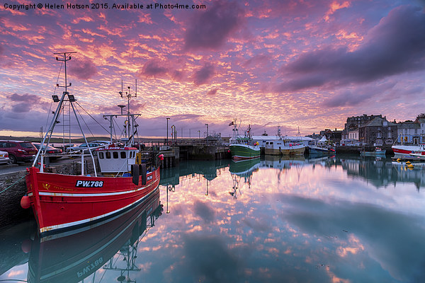 Sunrise at Padstow Picture Board by Helen Hotson