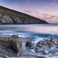 Buy canvas prints of Sunset on the Cornish Coastline by Helen Hotson