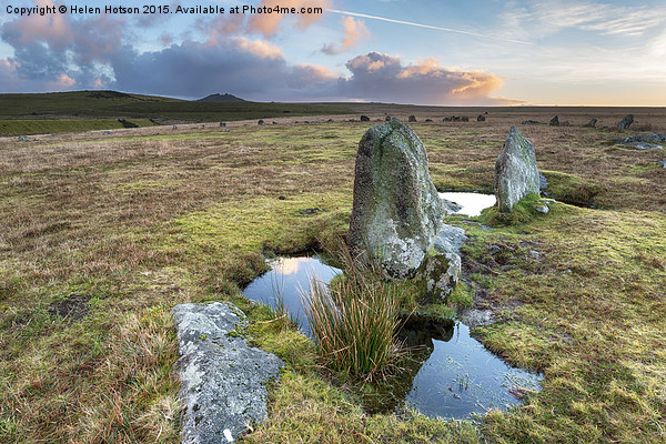 Stone Circle on Bodmin Moor Picture Board by Helen Hotson