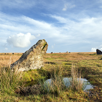 Buy canvas prints of Stannon Stone Circle on Bodmin Moor in Cornwall by Helen Hotson