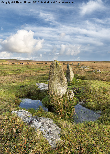 Stannon Stone Circle on Bodmin Moor in Cornwall Picture Board by Helen Hotson