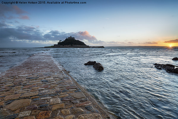 Sunset at Marazion Picture Board by Helen Hotson
