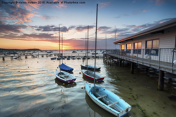 Boats on Poole Harbour Picture Board by Helen Hotson