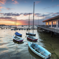 Buy canvas prints of Boats on Poole Harbour by Helen Hotson