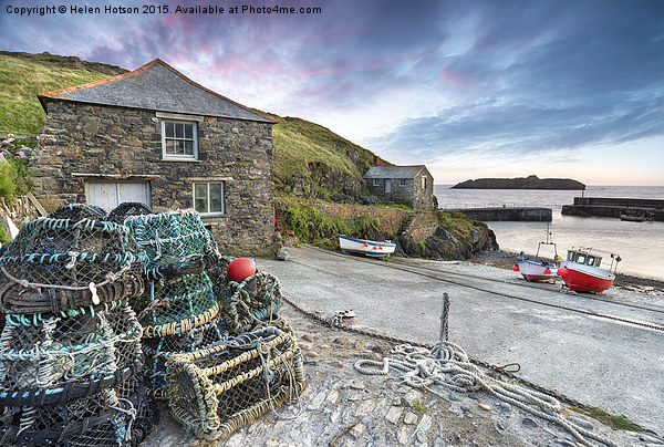 Sunset at Mullion Cove Picture Board by Helen Hotson