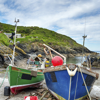 Buy canvas prints of Cornish Fishing Village by Helen Hotson