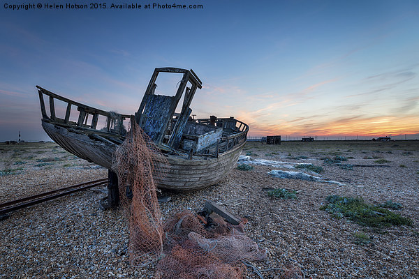 Old Boat at Dungeness Picture Board by Helen Hotson