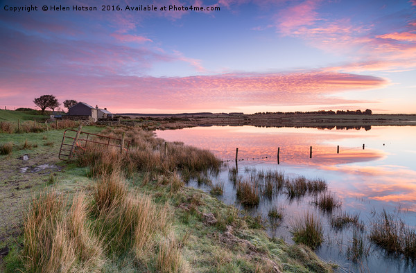 Sunrise over Dozmary Pool on Bodmin Moor Picture Board by Helen Hotson