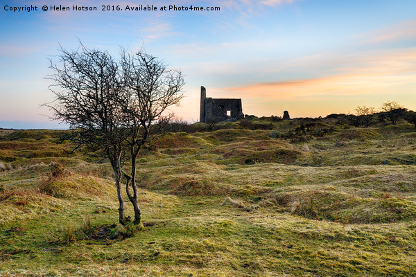 Sunset over Bodmin Moor in Cornwall Picture Board by Helen Hotson