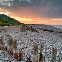 Buy canvas prints of Stunning Sunset at Porlock Weir Beach by Helen Hotson