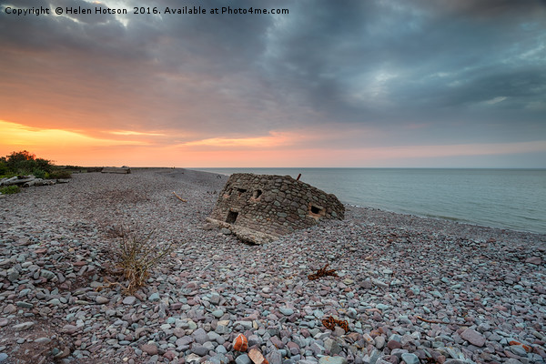Dramatic Sunset over the Beach at Porlock Weir Picture Board by Helen Hotson