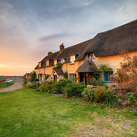 Buy canvas prints of Somerset cottages by Helen Hotson