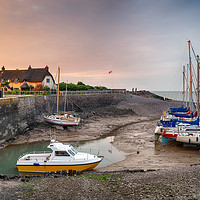 Buy canvas prints of Sunset at Porlock Weir by Helen Hotson