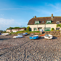 Buy canvas prints of Low Tide at Porlock Weir by Helen Hotson