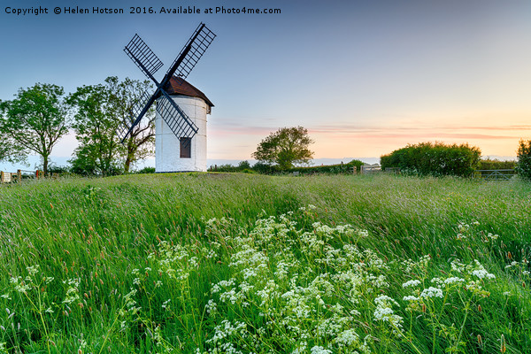 Sunrise at Ashton Windmill Picture Board by Helen Hotson