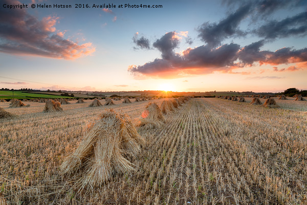 Harvest Sunset Picture Board by Helen Hotson