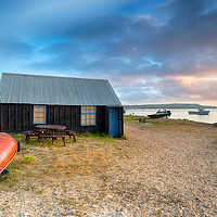 Buy canvas prints of Boat Sheds at Hengistbury Head by Helen Hotson