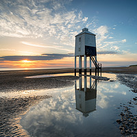 Buy canvas prints of Sunset at Burnham on Sea by Helen Hotson
