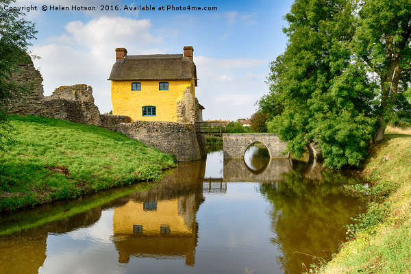 Cottage on a Moat Picture Board by Helen Hotson