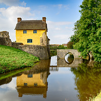 Buy canvas prints of Cottage on a Moat by Helen Hotson