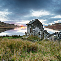Buy canvas prints of Sunset over Devoke Water in the Lake District by Helen Hotson