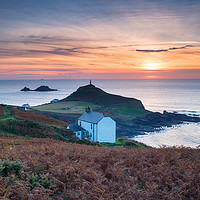 Buy canvas prints of Sunset over Cape Cornwall by Helen Hotson
