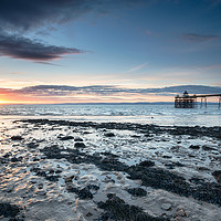Buy canvas prints of Sunset at Clevedon Pier by Helen Hotson