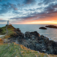 Buy canvas prints of The lighthouse on Ynys Llanddwyn  by Helen Hotson