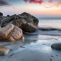 Buy canvas prints of Boulders at Porth Nanven by Helen Hotson