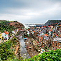 Buy canvas prints of Staithes in Yorkshire by Helen Hotson