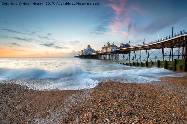 Dawn at Eastbourne Pier Picture Board by Helen Hotson
