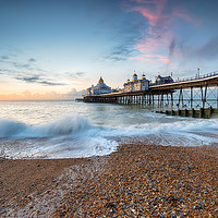 Buy canvas prints of Dawn at Eastbourne Pier by Helen Hotson