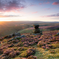 Buy canvas prints of Stunning Sunset over Derwent Edge by Helen Hotson